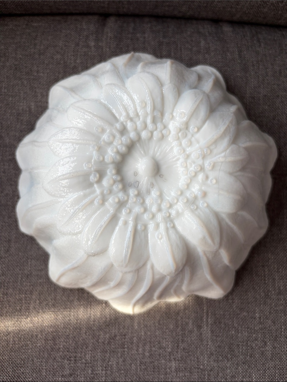 Indiana Glass White Sunflower Milk Glass Bowl